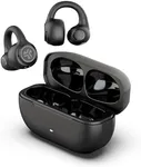 JLab Flex Open Ear Headphones - Wireless Open Earbuds, Cuff Design Clip on Earphones, 21H Playtime, Open-Ear Buds with Bluetooth Multipoint, MEMS Microphone, Customise With App, Black