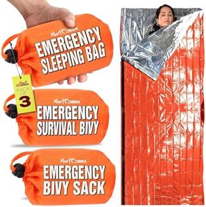 Emergency Sleeping Bag x3, Life Bivy Sack, Emergency Sleeping Bags for Survival Sleeping Bag, Tac Bivvy Bag, Portable Thermal Sleeping Bag, Emergency Blankets for Survival Bag, Sleep Survival Shelter