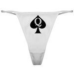 CafePress Q of Spades Classic Thong Thong Underwear, Funny Womens Panties White