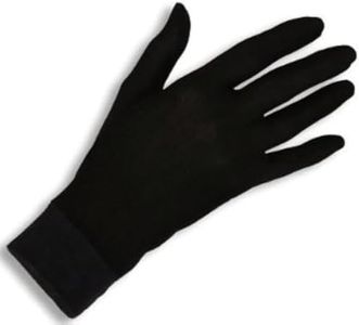 Jasmine Silk Pure Thermal Liner Glove Inner Ski Bike Cycle (Extra Large), Black