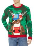 Blizzard Bay Men's Long Sleeve Ugly Christmas Sweater, Green Combo, Large