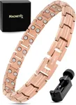 MagnetRX® Women's Ultra Strength Magnetic Bracelet - Effective Titanium Magnetic Bracelets for Women - Adjustable Bracelet Length with Sizing Tool for Perfect Fit (Rose Gold)