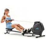 JLL Magnetic Rowing Machines for Home Gym, Quiet Workout, Compact Foldable Rower with Transport Wheels, Full Body Exercise Equipment with Free SunnyFit APP, 16-Level Resistance, Dark Grey