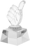 NUOBESTY Crystal Glass Trophy Thumbs up Trophies Award Trophy Statues Hand Gesture Desk Statues Finger Sculpture Teamwork Handshake Trophies Kids Party Favors