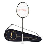 Li-Ning G-Force X5 Carbon Fibre Badminton Racket with Free Full Cover(79 Grams, 28 Lbs) (Black/Teal/Gold)