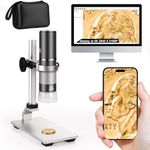 Ninyoon 4K WiFi Microscope with Professional Stand + Case for iPhone/Android PC, 50-1000X Digital USB Microscope Endoscope HD Camera for All Cellphones iPad Android Tablet Windows Mac Chrome Linux