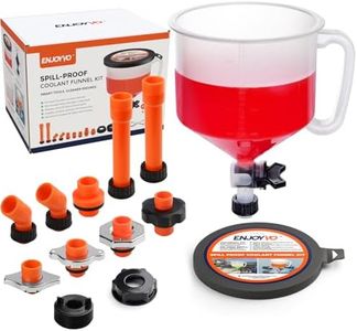 ENJOYVO 15-Piece No-Spill Coolant Funnel Kit with GM and Ford Adapters
