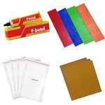 Sug Cricket Bat Toe Guard 5 pcs with 1 Fevi Bond, 4 pcs Scuff Sheet or 4 pcs Sand Paper for Crciket bat Protection (Assorted Colours, Full Size)