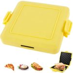 Microwavable Toastie Maker, Microwave Toasted Sandwich Maker Wireless Silicone Sandwich Grill Non-stick Coating & Rapid Heating Bread Baking Pan for Cooking Delicious Crispy Sandwiches (Yellow)