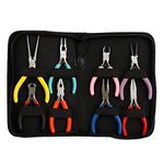 Wincal Mini Craft Pliers Set, 8pcs/Set Steel Mini Jewellery Pliers Sets Flat/Round/Long Nose Small Pliers Jewelry Making Processing Tool for Circlips Assembly