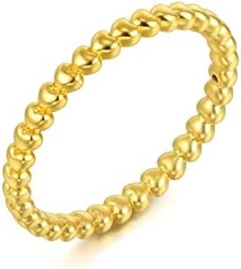 CHOW SANG SANG 999 24K Gold Essence Stackable Heart-shaped beads Ring for Women 92295R | Our Size 14/ US 6.5