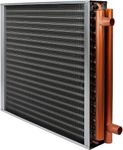 24x24 Heat Exchanger Water To Air , Forced Air Heating with 1" Copper Ports Hot Water Coil for Outdoor Wood Furnaces, Residential Heating