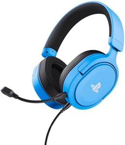 Trust Gaming GXT 498B Forta Casque PS5 Licence Officielle pour Playstation 5, Pilotes de 50 mm, Arceau Réglable, Câble de 1,2 m, Casque Gaming PS4 Over Ear avec Microphone Détachable, Bleu