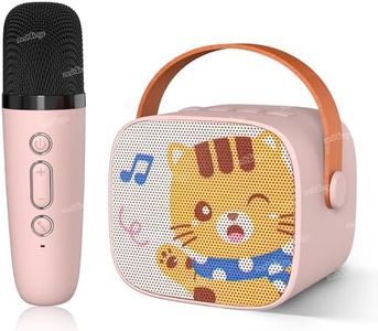 Zest 4 Toyz Kids Speaker Karaoke Machine with Handheld Mics,Learning Toy with Voice Recording, Bluetooth and USB, Birthday Gift (Pack of 1) Pink