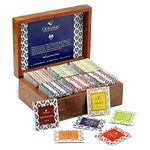 Octavius, Assorted Tea Sampler Gift Set (6 Flavors, 90 Tea Bags) | Black & Green Tea Sampler Pack | Wooden Tea Gift Set | Pack of 1