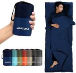 JAICOM Sleeping Bag Liner, Sleep Sack Travel Sheets, Two-Way-Zipper Expose Feet Separately, Lightweight for Single, Backpacking,Hotels & Hostels, Camping, Travel, Business