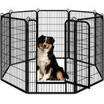 Yaheetech Lightweight Dog Playpen, 8 Panel 120cm Dog Fence Pet Exercise Pen Portable Puppy Play Pen Suitable for RV/Camping