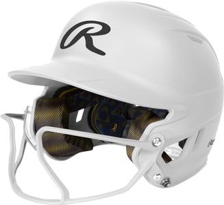 Rawlings | MACH HI-VIZ Fastpitch Softball Batting Helmet | Face Guard Attached | White | Junior - 6 3/8" - 7 1/8"