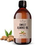 Sweet Almond Oil for Hair 500ml, Pure Almond Oil for Skin, Pure Almond Carrier Oil, Carrier Oil for Essential Oils Mixing, Almond Oil for Ears, Face, Sweet Almond Massage Oil, Carrier Oil for Hair