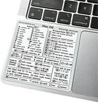 SYNERLOGIC (M/Intel) Mac OS Keyboard Shortcut No-Residue Vinyl Sticker, Compatible with 13"-16" MacBook Air/Pro iMac Mac Mini (White)