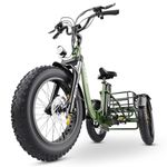 VIPCOO ET1 Electric Tricycle Adult, 20 x 4.0 Inch Fat Tire Cargo E Bike with 48V 20Ah Lithium Battery & 250W Motor, 3 Wheel Folding Bikes with LCD Display, Electric Trike for Adults Men & Women