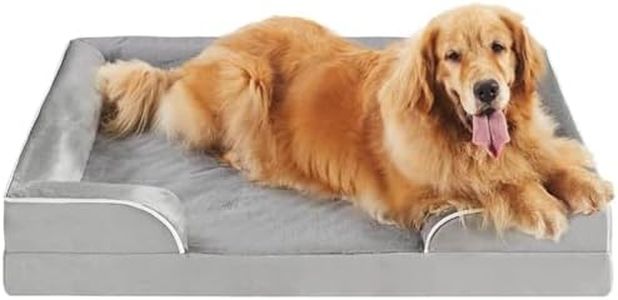 LOVJOYSE Sofa Dog Bed - Ultra Comfortable Dog Beds for Medium Dogs - Breathable & Waterproof Pet Bed- Egg Foam Sofa Bed with Extra Head and Neck Support - Removable Washable Cover & Nonslip Bottom