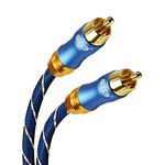 Subwoofer Cable,EMK Digital Coaxial Audio Cable [OD6.0Nylon Jacket] Premium S/PDIF RCA Male to RCA Male for Home Theater, HDTV, Subwoofer, Hi-Fi Systems,3Feet/1Meters