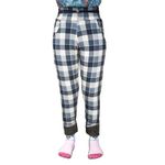 ELEG & STILANCE Winter Thickened Plaid/Checked Pattern Wide Leg Pants Women Lamb Wool Casual Warm Loose Thin Warm Pants/Trousers (in, Numeric, 34, Check Pant Skin)