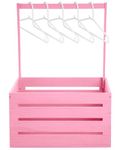 Suzile Wooden Shower Party Crate Closet, Shower Party Basket with Handle Storage Crate Hamper, Shower Party Wooden Gift Crate, Personalized Basket for Pregnancy New Parent(Pink,Classic)