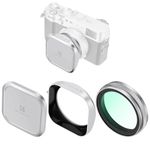 K&F Concept MCUV Protection Filter Kit with Metal Sqaure Lens Hood and Magnetic Lens Cap for Fujifilm X100 Series Camera X100, X100S, X100F, X100T, X100V, X100VI -Silver