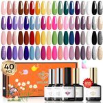 Modelones Gel Nail Polish Set 36 Colors Pink Red Gel Polish Set with Base & Matte & Glossy Top Coat Glitter Nail Gel Nail Starter Kit Nail Salon Kit Manicure Set Home DIY for Women