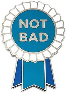 Pinsanity Funny "Not Bad" Ribbon Award Enamel Lapel Pin