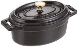 STAUB 1101125 Cast Iron Oval Mini Cocotte 11 cm Black