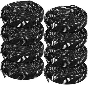 Yingzhao 4 Pairs Waxed Hockey Skate Laces Hockey Laces Wide Ice Skate Lace Strap Ice Hockey Skate Accessories for Ice Hockey, Roller Skates, Adults, Youth(108 Inch Long,Black)