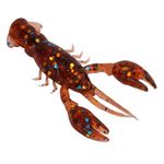 Pack of 10 Soft Shrimp Lures Crawfish Lure Shrimp Bait Set Fishing Lures Freshwater Saltwater Crawfish Bait Shrimp Lobster Claw Artificial Lure Swimbait Soft Plastic Fishing Baits(Brown)