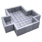 EnderToys Locking Dungeon Tiles - Cross Chamber, Terrain Scenery Tabletop 28mm Miniatures Role Playing Game, 3D Printed Paintable