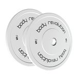 BODY REVOLUTION Olympic Weight Plates for 2" Barbells - Solid Colour Rubber Bumper Plates, Home Gym Equipment for Strength Training Workouts