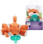 Philips Avent Soothie Snuggle Pacifier Holder with Detachable Pacifier, 0m+, Fox, SCF347/08