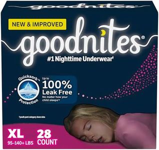 Goodnites Nighttime Bedwetting Underwear, Girls' XL (95-140 lb.), 28 Ct