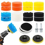 22 Pcs Car Drill Polishing Pads 3 Inch, Car Buffing Pads for Drill with M10 Drill Adapter, Drills Buffer Polisher Attachment Kit Sponge Polishing Polisher Drills Adapter for Car Polishing and Waxing