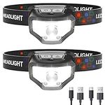 Curtsod Headlamp Rechargeable, 2-Pa