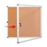 Provizon® Lockable Cork Cover Notice Bulletin Board, Tamperproof with Mounting Screws (3 feet x 2 feet or 91 cm x 60 cm)