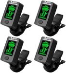 JOYO Clip on Guitar Tuner for Ukulele, Violin, Mandolin, Guitar, Bass, Digital Electronic Chromatic Tuner (JT-01, Black, 4PCS)