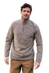 Mountain Warehouse Snowdon Mens Micro Fleece Top - Warm, Breathable, Quick Drying, Zip Collar Fleece Sweater, Soft & Smooth Pullover - For Autumn Winter, Travelling, Walking Light Brown L