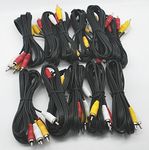 LOT of 10 New 6 Ft RCA Audio/Video Composite Cables DVD/VCR/SAT Yellow RED & White CONNECTORS