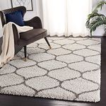 REYAZ HANDICRAFTcarpet Soft Modern Shag Area Rugs Fluffy Living Room Carpet Comfy Bedroom Home Decorate Floor Kids Playing Mat 4 Feet by 6 Feet,Ivory Grey