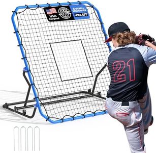 Shopsource Baseball Rebounder Net, 4x4.5FT Volleyball Pitchback with 3 Adjustable Angles, Baseball & Softball Bounce Back Net for Ground, Line Drive, Fly Ball Return Settings Fielding Trainer