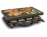 Hamilton Beach 8-Serving Raclette Electric Indoor Grill, Ideal for Parties and Family Fun, Black (31612-MX)