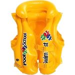 50x47cm Inflatable Yellow Swim Vest for 3-6 Years Old | Kids Air Jackat with Buckles for Swim Training Pool School - Pack of 1