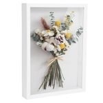 Shadow Box Frame, 3D Shadow Box A4, Deep Box Photo Frame for Tabletop and Wall, Wooden 3D Picture Frame Display Box for Crafts Memorabilia Flower Tickets Medal (22.7x31.4cm)